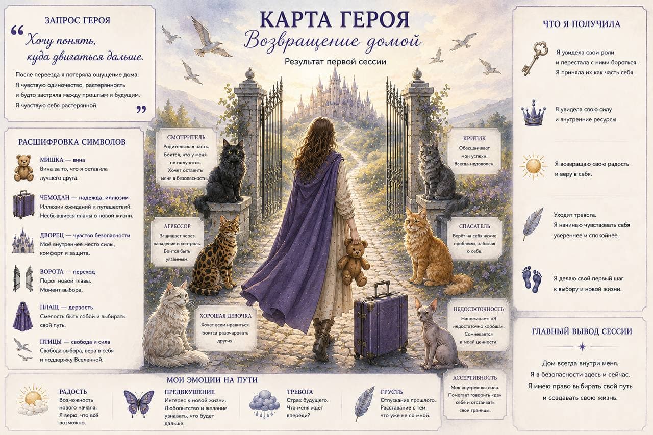 Пример Карты Героя по результату первой сессии