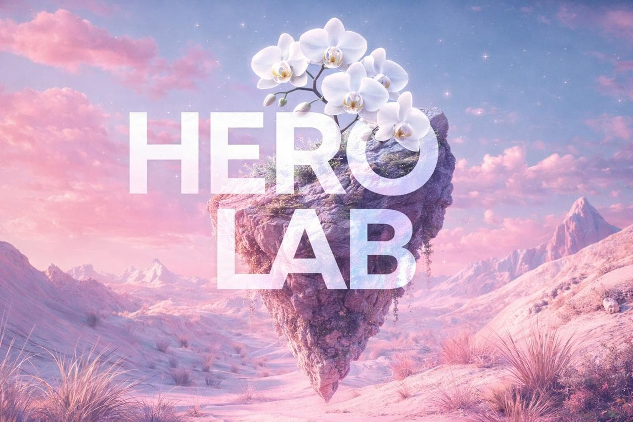 Кинематографичный мир HERO LAB с парящим островом и орхидеями